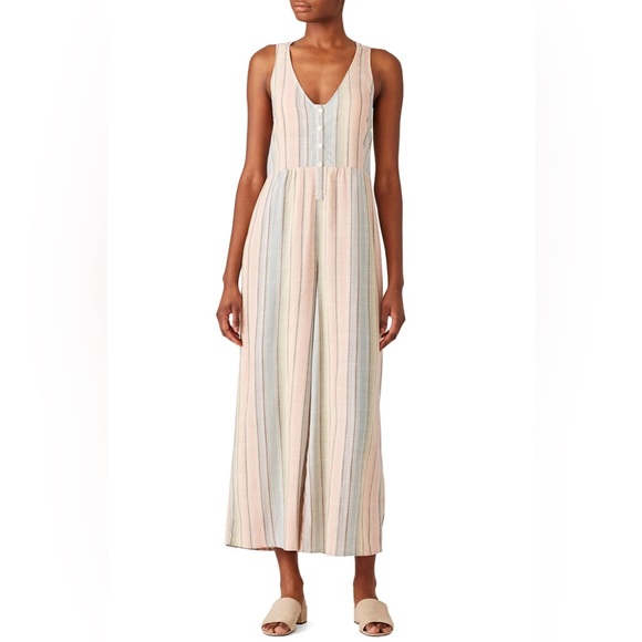 Show Me Your MuMu Pants - NWT Show Me Your MuMu Striped Dunaway Wide Leg Boho Jumpsuit